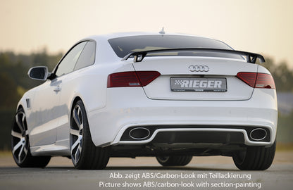 Audi A5 (B8/B81) Rieger Heckeinsatz  für Endrohrblende li. u. re. (185x120mm oval), ABS, für Fzg. mit S-Line Exterieur, 
inkl. Montagezubehör, Gutachten