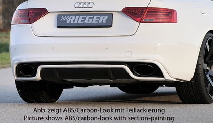 Audi A5 (B8/B81) Rieger Heckeinsatz  für Endrohrblende li. u. re. (185x120mm oval), ABS, für Fzg. mit S-Line Exterieur, 
inkl. Montagezubehör, Gutachten