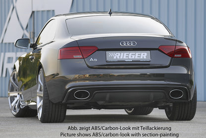 Audi A5 (B8/B81) Rieger Heckeinsatz  für Endrohrblende li. u. re. (185x120mm oval), ABS, für Fzg. mit S-Line Exterieur, 
inkl. Montagezubehör, Gutachten