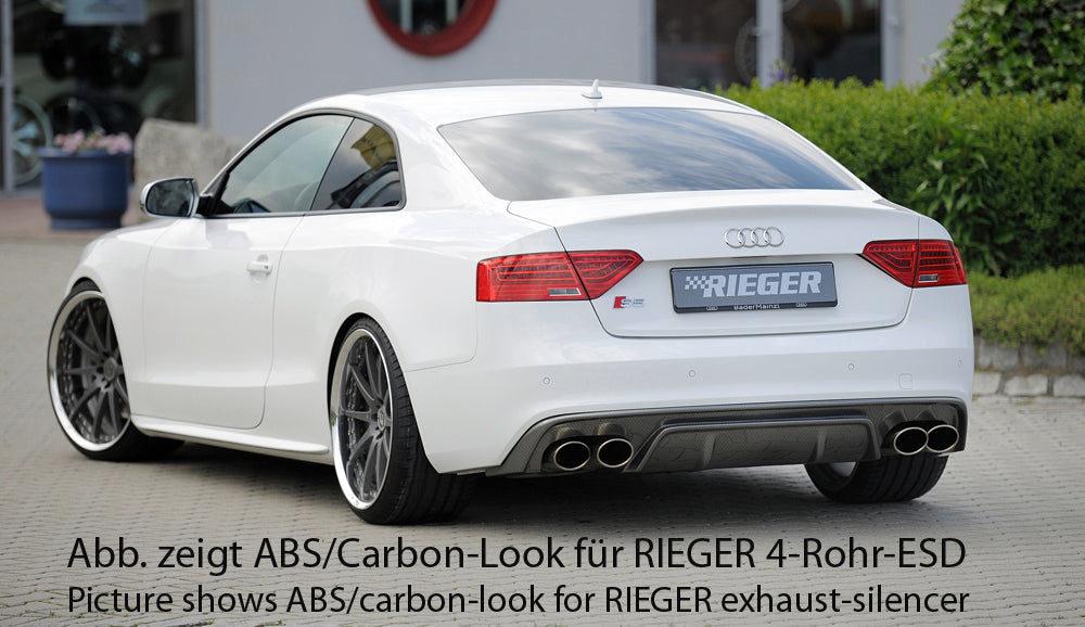 Audi A5 (B8/B81) Rieger Heckeinsatz  für orig. Endrohr li. u. re., ABS, für Fzg. mit S-Line Exterieur, 
inkl. Montagezubehör, Gutachten