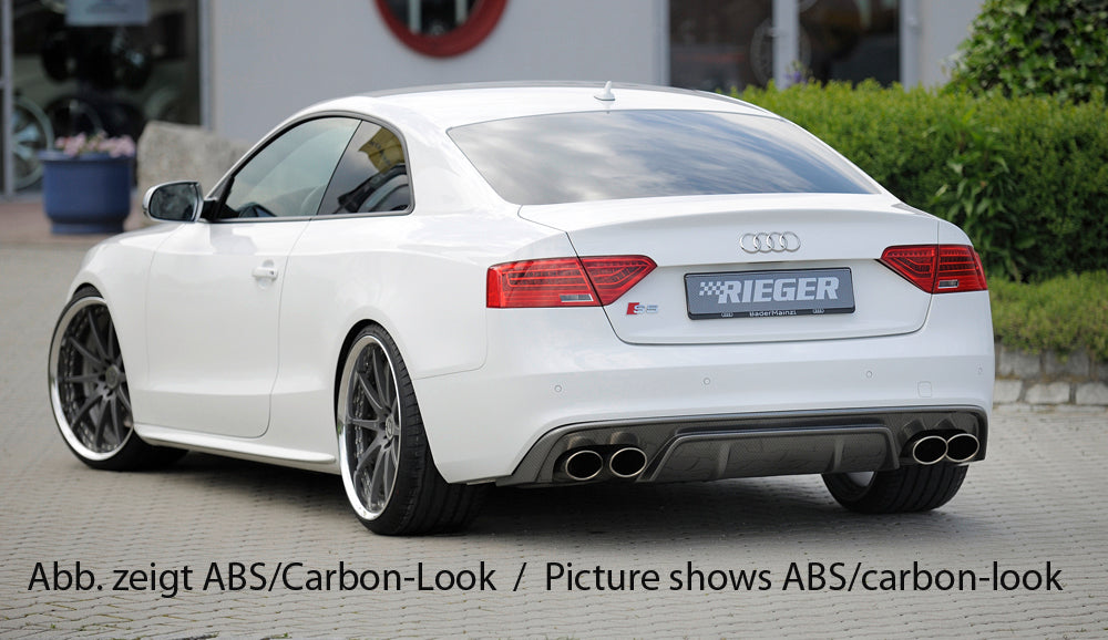 Audi A5 (B8/B81) Rieger Heckeinsatz  für Doppelendrohr li. u. re., (115x85mm oval), ABS, für Fzg. mit S-Line Exterieur, 
inkl. Montagezubehör, Gutachten