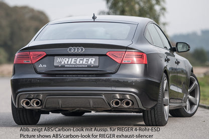 Audi A5 (B8/B81) Rieger Heckeinsatz  für orig. Endrohr li. u. re., ABS, für Fzg. mit S-Line Exterieur, 
inkl. Montagezubehör, Gutachten