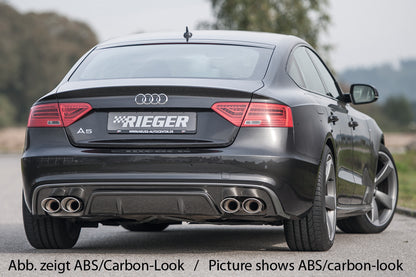 Audi A5 (B8/B81) Rieger Heckeinsatz  für Doppelendrohr li. u. re., (115x85mm oval), ABS, für Fzg. mit S-Line Exterieur, 
inkl. Montagezubehör, Gutachten