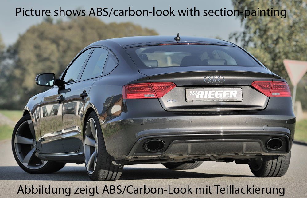 Audi A5 (B8/B81) Rieger Heckeinsatz  für Endrohrblende li. u. re. (185x120mm oval), ABS, für Fzg. mit S-Line Exterieur, 
inkl. Montagezubehör, Gutachten
