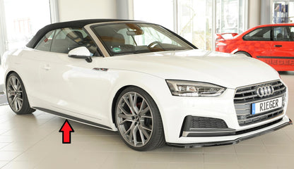 Audi A5 (B9/F5) Rieger Seitenschwelleransatz nur für S-Line-Schweller rechts, ABS, für Fzg. mit S-Line Exterieur, 
inkl. Montagezubehör, Gutachten