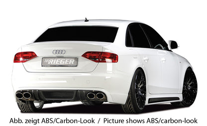 Audi A4 (B8/B81) Rieger Heckschürzenansatz  für Doppelendrohr li. u. re., (4x115x85mm oval), ABS, für Fzg. ohne S-Line Exterieur, 
inkl. Montagezubehör, Alugitter, Gutachten