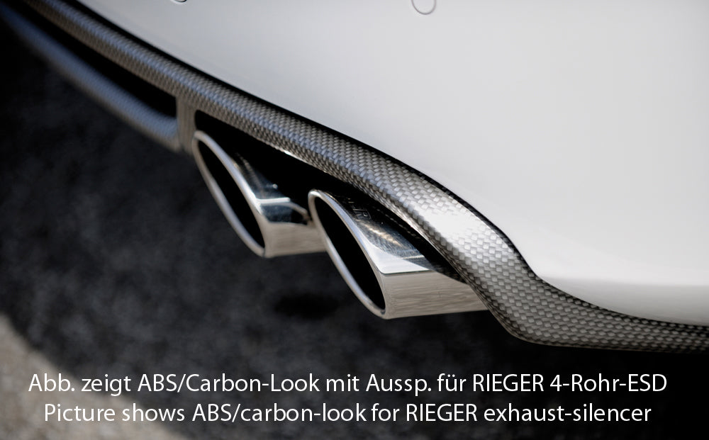 Audi A4 (B8/B81) Rieger Heckeinsatz  für orig. Doppelendrohr li, ABS, für Fzg. ohne S-Line Exterieur, 
inkl. Alugitter, Montagezubehör, Gutachten