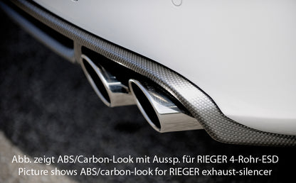 Audi A4 (B8/B81) Rieger Heckeinsatz  für orig. Doppelendrohr li, ABS, für Fzg. ohne S-Line Exterieur, 
inkl. Alugitter, Montagezubehör, Gutachten