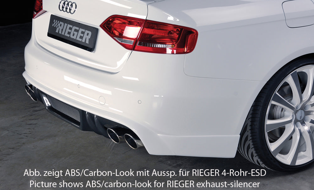 Audi A4 S4 (B8/B81) Rieger Heckschürzenansatz  für orig. Doppelendrohr li u. re, ABS, für Fzg. mit S-Line Exterieur, 
inkl. Alugitter, Montagezubehör, Gutachten