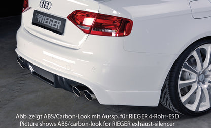 Audi A4 S4 (B8/B81) Rieger Heckschürzenansatz  für orig. Doppelendrohr li u. re, ABS, für Fzg. mit S-Line Exterieur, 
inkl. Alugitter, Montagezubehör, Gutachten