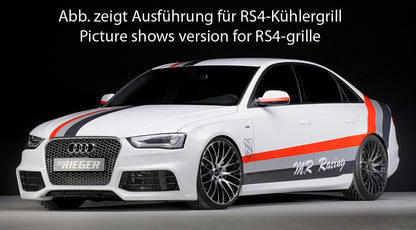 Audi A4 (B8/B81) Rieger Spoilerstoßstange nur für A4-Grill bzw. S4-Grill ABS, für Fzg. mit S-Line Exterieur und ohne S-Line Exterieur, 
inkl. Montagezubehör, Alugitter, ABE