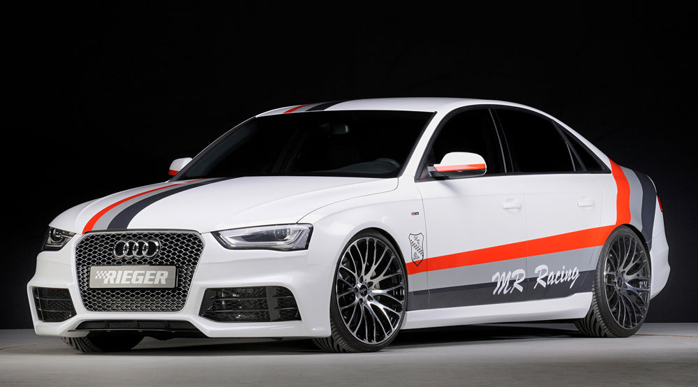 Audi A4 (B8/B81) Rieger Spoilerstoßstange nur in Verbindung mit RS4-Grill ABS, für Fzg. mit S-Line Exterieur und ohne S-Line Exterieur, 
inkl. Montagezubehör, Alugitter, ABE