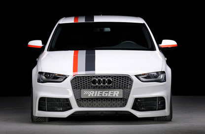 Audi A4 (B8/B81) Rieger Spoilerstoßstange nur in Verbindung mit RS4-Grill ABS, für Fzg. mit S-Line Exterieur und ohne S-Line Exterieur, 
inkl. Montagezubehör, Alugitter, ABE