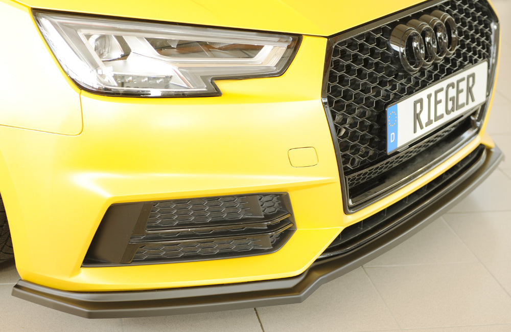 Audi A4 (B9/F4) Rieger Spoilerschwert für orig. Frontschürze, ABS, für Fzg. mit S-Line Exterieur, 
inkl. Montagezubehör, ABE