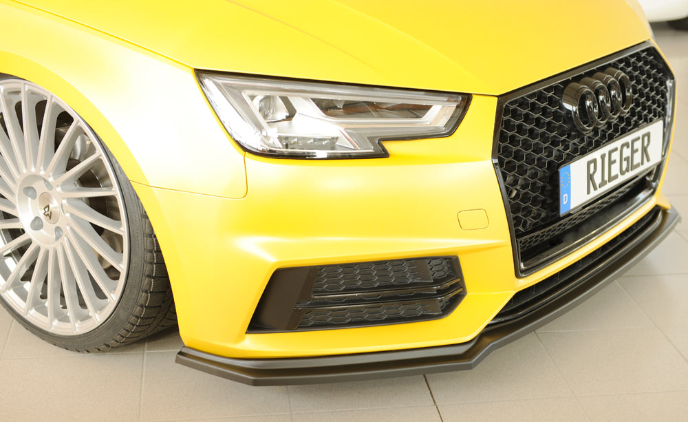 Audi A4 (B9/F4) Rieger Spoilerschwert für orig. Frontschürze, ABS, für Fzg. mit S-Line Exterieur, 
inkl. Montagezubehör, ABE