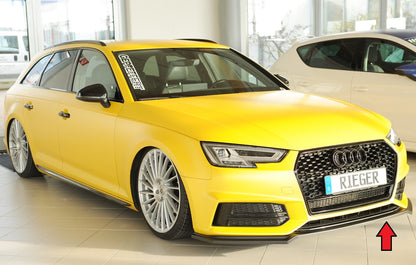 Audi A4 (B9/F4) Rieger Spoilerschwert für orig. Frontschürze, ABS, für Fzg. mit S-Line Exterieur, 
inkl. Montagezubehör, ABE