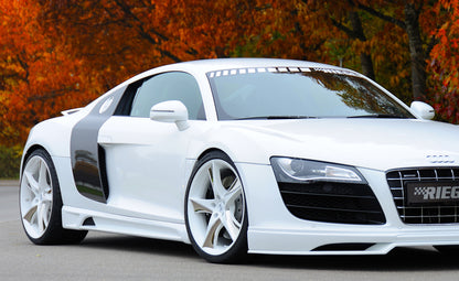Audi R8 (42) Rieger Seitenschweller  links, mit Schacht, mit Ausschnitt, ABS, 
inkl. Alugitter, Montagezubehör, Gutachten