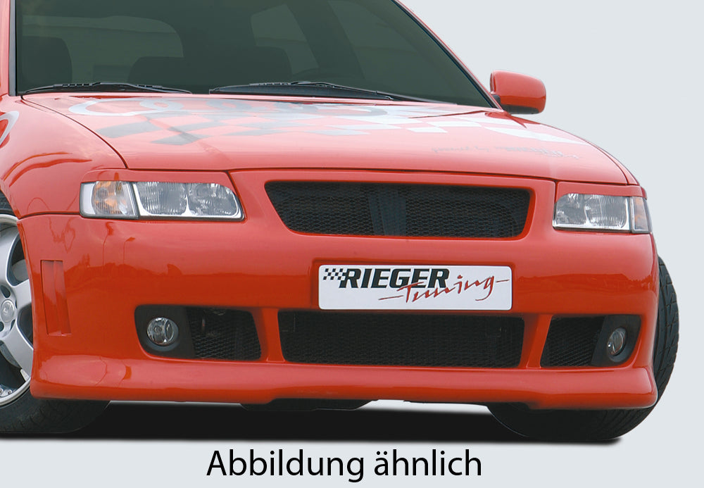 Audi A3 (8L) Rieger Spoilerstoßstange S3-Look  für Grill mit Alugitter, ohne NSW-Halterung mit integr. Kühlergrilleinfassung, ABS, für Fzg. mit Scheinwerferreinigungsanlage, 
inkl. Alugitter, Montagezubehör, ABE