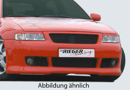 Audi A3 (8L) Rieger Spoilerstoßstange S3-Look  für Grill mit Alugitter mit Halter f. orig. NSW, mit integr. Kühlergrilleinfassung, ABS, für Fzg. mit Scheinwerferreinigungsanlage, 
inkl. Alugitter, Montagezubehör, ABE