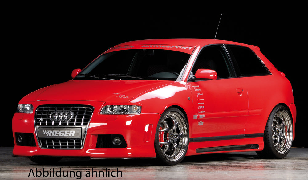 Audi A3 (8L) Rieger Spoilerstoßstange R-Frame  -> für original A6 Grill ABS, für Fzg. mit Scheinwerferreinigungsanlage, 
inkl. Alugitter, Montagezubehör, ABE