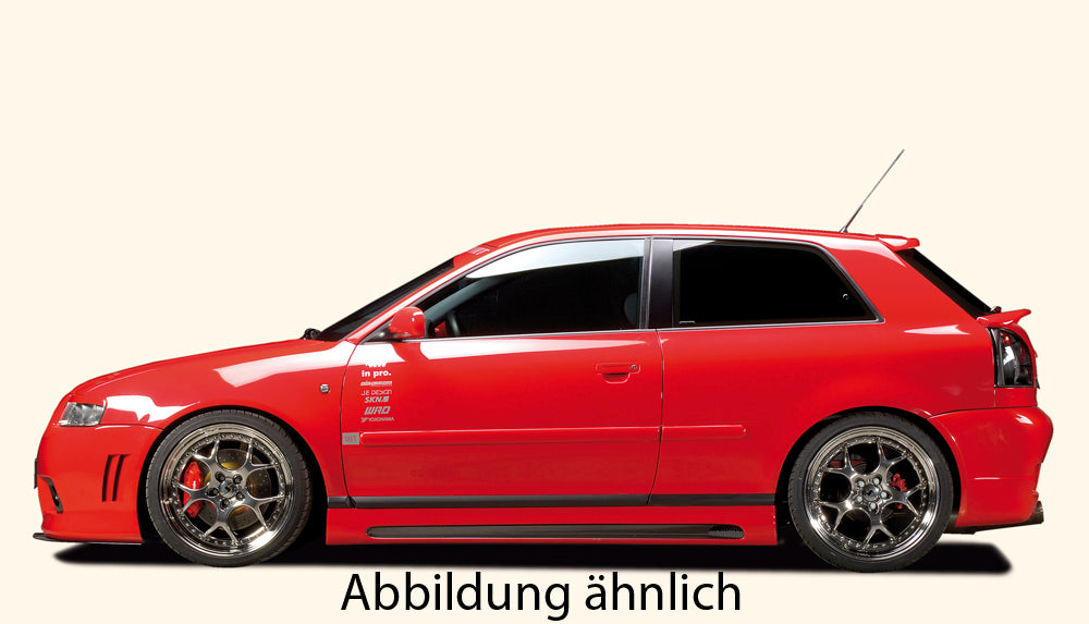 Audi A3 (8L) Rieger Spoilerstoßstange R-Frame  -> für original A6 Grill ABS, für Fzg. mit Scheinwerferreinigungsanlage, 
inkl. Alugitter, Montagezubehör, ABE
