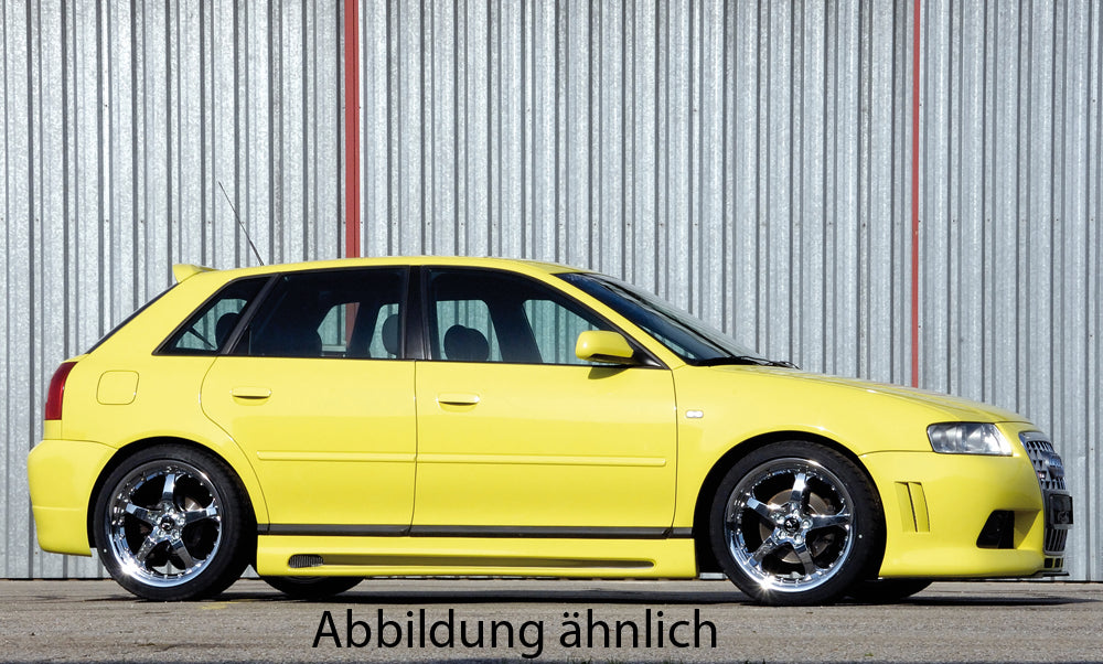 Audi A3 (8L) Rieger Spoilerstoßstange R-Frame  -> für original A6 Grill mit Lüftungsschlitzen, mit Halter f. orig. NSW, ABS, 
inkl. Alugitter, Montagezubehör, ABE
