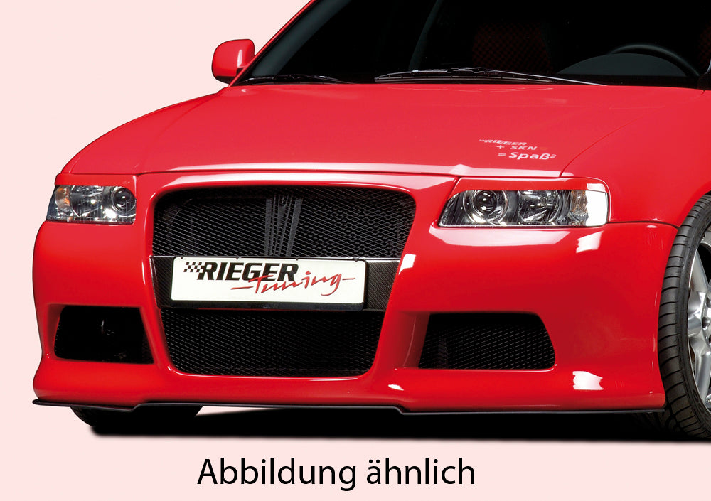 Audi A3 (8L) Rieger Spoilerstoßstange R-Frame  -> für Alugitter komplett mit Lüftungsschlitzen, mit Halter f. orig. NSW, ABS, 
inkl. Alugitter, Montagezubehör, ABE