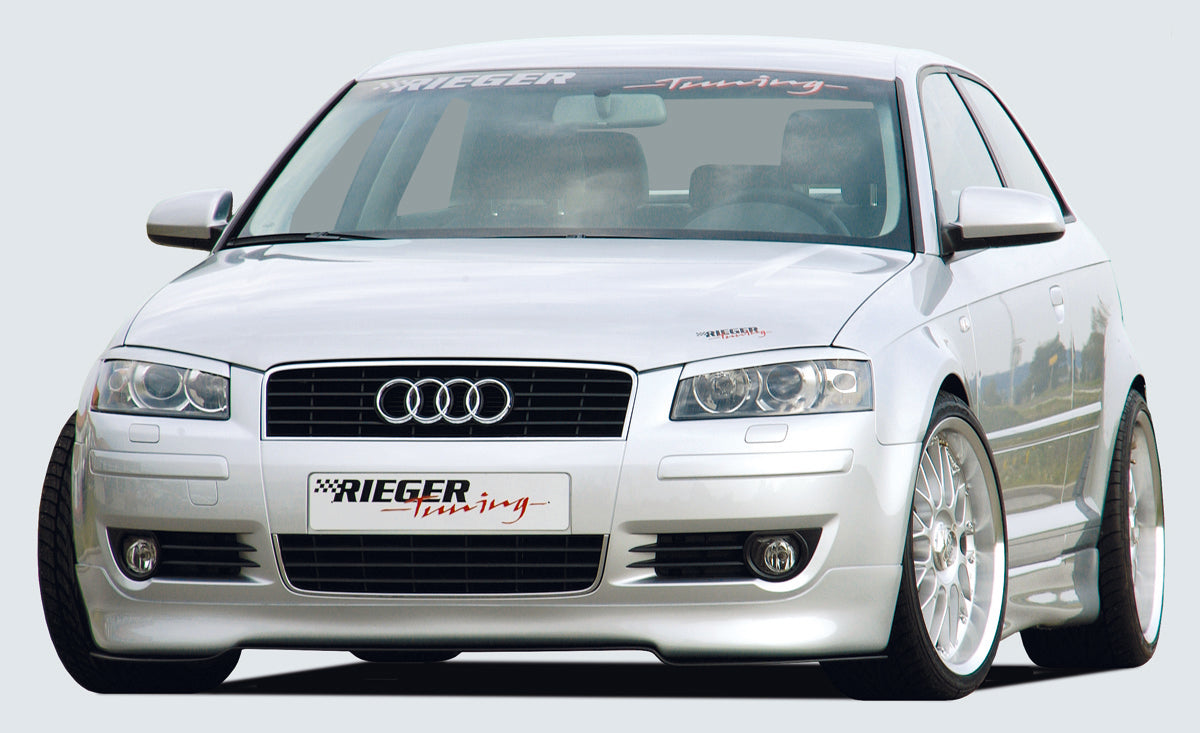 Audi A3 (8P) Rieger Spoilerschwert   gekantete Version, ABS, 
inkl. Montagezubehör, ABE
