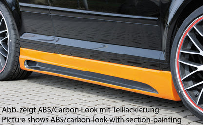 Audi A3 (8P) Rieger Seitenschweller  rechts, mit Schacht, mit Ausschnitt, ABS, für Fzg. mit S-Line Exterieur und ohne S-Line Exterieur, 
inkl. Alugitter, Montagezubehör, Gutachten