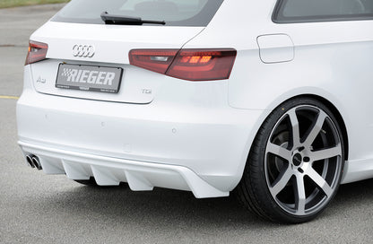 Audi A3 (8V) Rieger Heckeinsatz  für Doppelendrohr li., ABS, für Fzg. ohne S-Line Exterieur, 
inkl. Montagezubehör, Gutachten