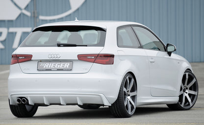Audi A3 (8V) Rieger Heckeinsatz  für Doppelendrohr li., ABS, für Fzg. ohne S-Line Exterieur, 
inkl. Montagezubehör, Gutachten
