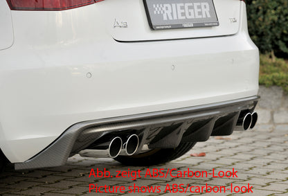 Audi A3 (8V) Rieger Heckeinsatz  für Doppelendrohr li. u. re., ABS, für Fzg. ohne S-Line Exterieur, 
inkl. Montagezubehör, Gutachten