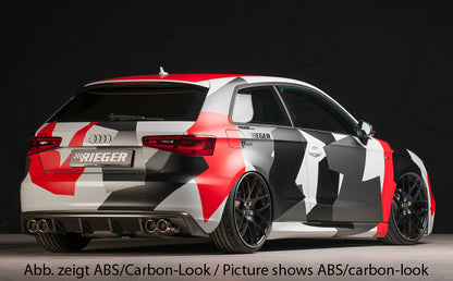 Audi A3 (8V) Rieger Heckeinsatz  für Doppelendrohr li. u. re., ABS, für Fzg. ohne S-Line Exterieur, 
inkl. Montagezubehör, Gutachten