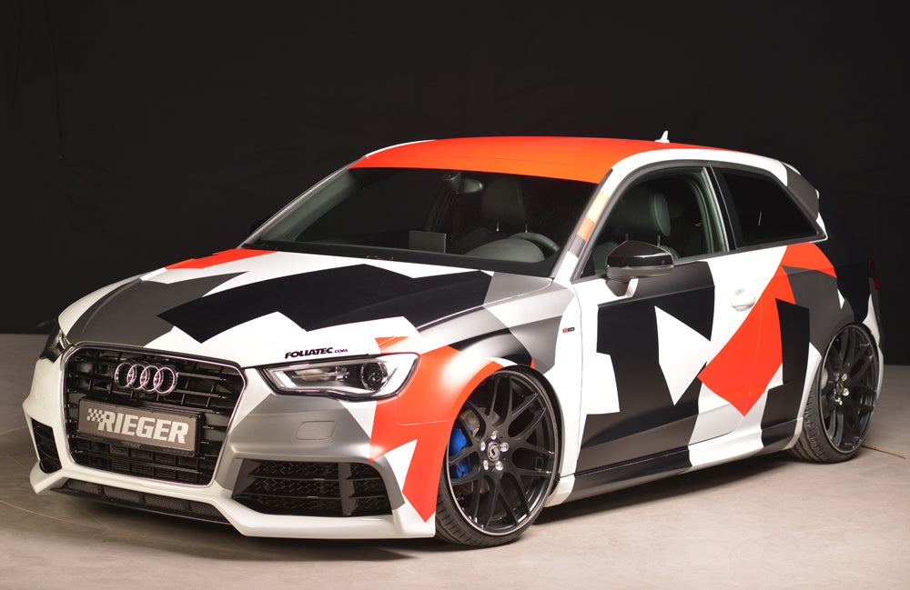 Audi A3 (8V) Rieger Spoilerstoßstange  ABS, für Fzg. mit Scheinwerferreinigungsanlage, S-Line Exterieur und ohne S-Line Exterieur, 
inkl. Alugitter, Montagezubehör, ABE