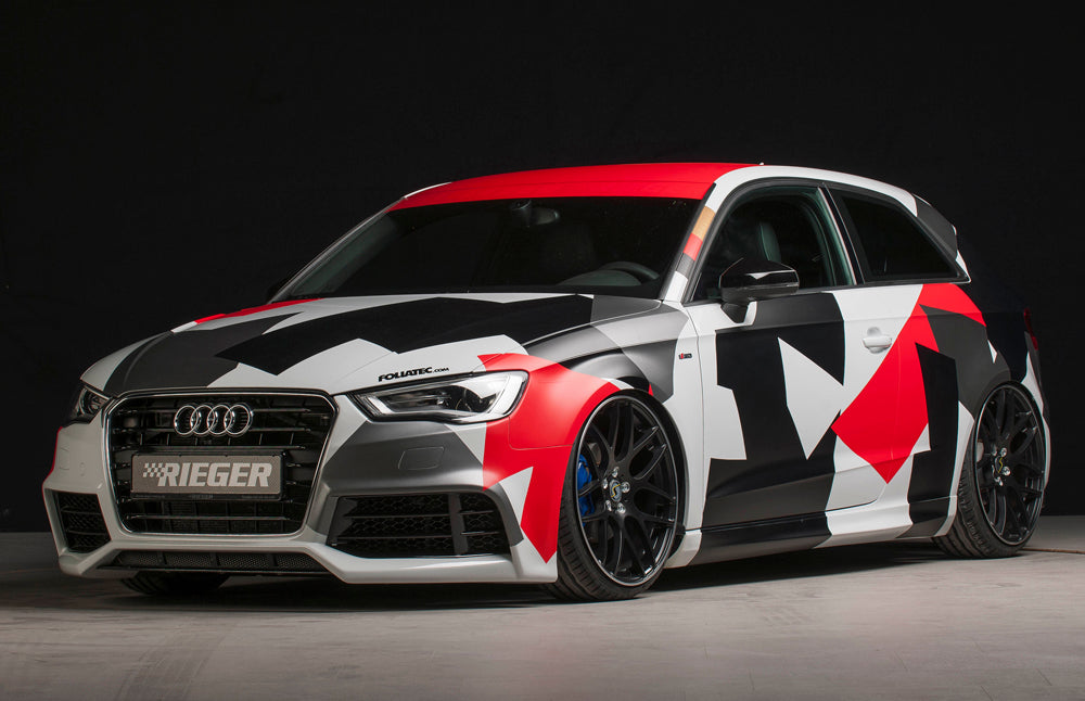 Audi A3 (8V) Rieger Spoilerstoßstange  ABS, für Fzg. mit Scheinwerferreinigungsanlage, S-Line Exterieur und ohne S-Line Exterieur, 
inkl. Alugitter, Montagezubehör, ABE