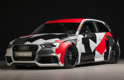 Audi A3 (8V) Rieger Spoilerstoßstange  ABS, für Fzg. mit Scheinwerferreinigungsanlage, S-Line Exterieur und ohne S-Line Exterieur, 
inkl. Alugitter, Montagezubehör, ABE