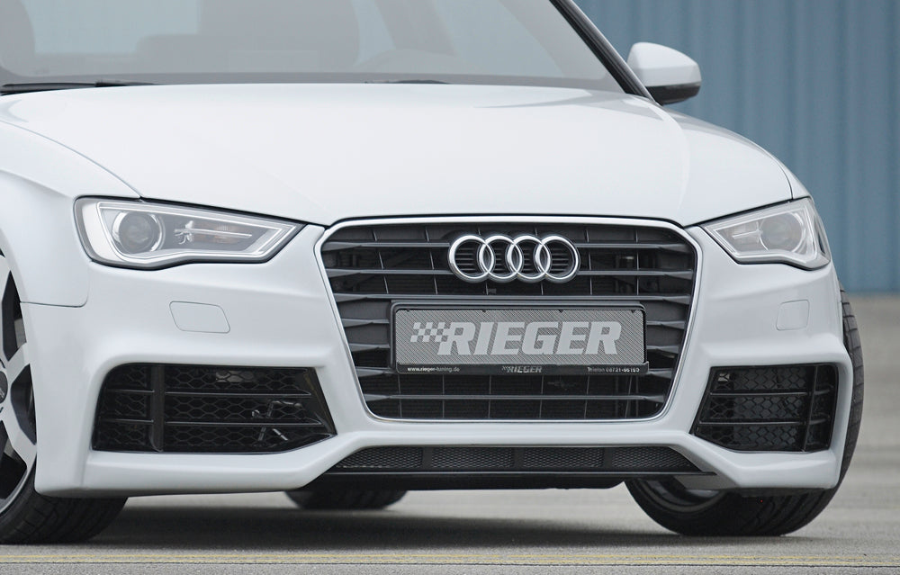 Audi A3 (8V) Rieger Spoilerstoßstange  ABS, für Fzg. mit Scheinwerferreinigungsanlage, S-Line Exterieur und ohne S-Line Exterieur, 
inkl. Alugitter, Montagezubehör, ABE