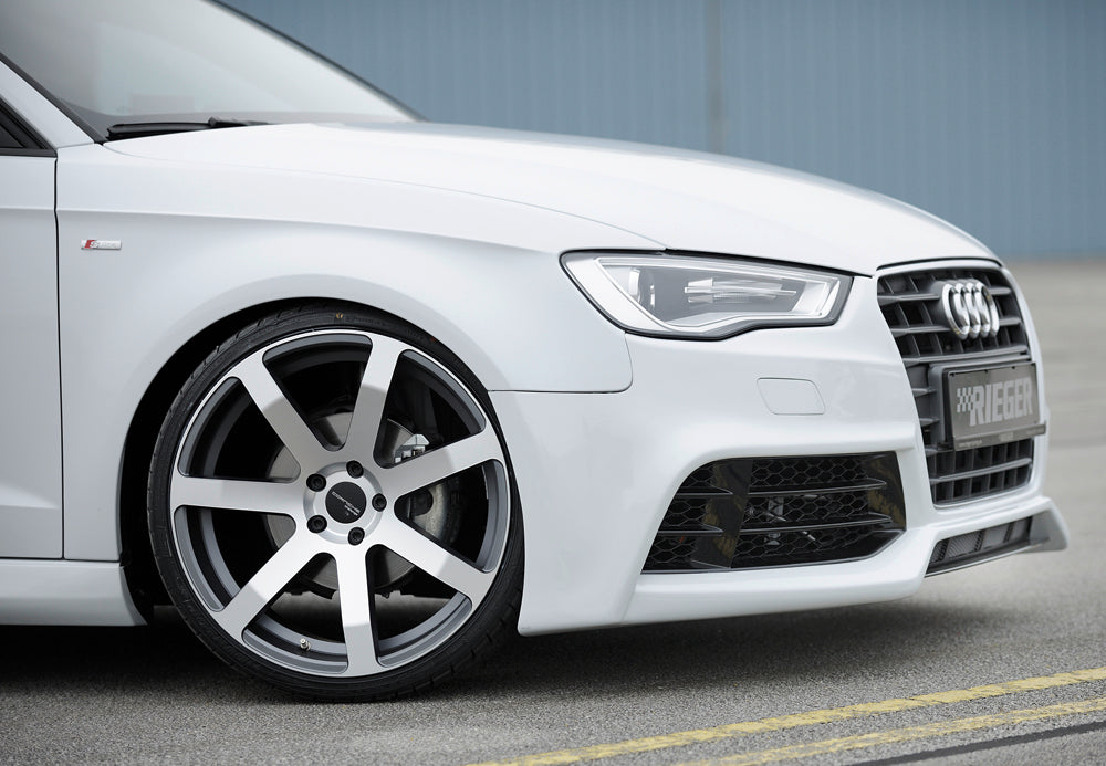 Audi A3 (8V) Rieger Spoilerstoßstange  ABS, für Fzg. mit Scheinwerferreinigungsanlage, S-Line Exterieur und ohne S-Line Exterieur, 
inkl. Alugitter, Montagezubehör, ABE