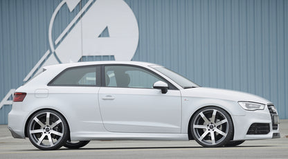 Audi A3 (8V) Rieger Spoilerstoßstange  ABS, für Fzg. mit Einparkhilfe (PDC), Scheinwerferreinigungsanlage, S-Line Exterieur und ohne S-Line Exterieur, 
inkl. Alugitter, Montagezubehör, ABE