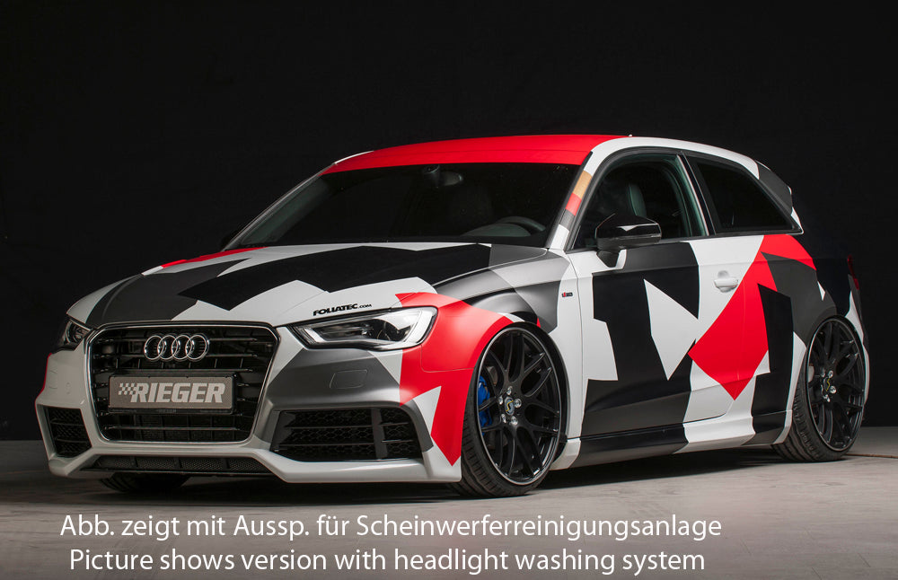 Audi A3 (8V) Rieger Spoilerstoßstange  ABS, für Fzg. mit S-Line Exterieur und ohne S-Line Exterieur, 
inkl. Alugitter, Montagezubehör, ABE