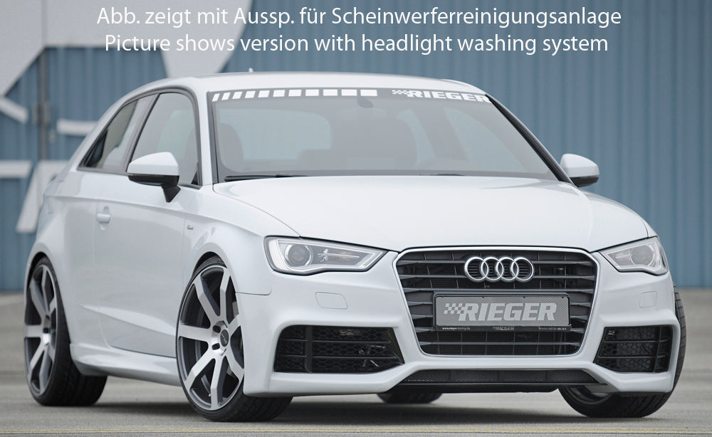Audi A3 (8V) Rieger Spoilerstoßstange  ABS, für Fzg. mit S-Line Exterieur und ohne S-Line Exterieur, 
inkl. Alugitter, Montagezubehör, ABE