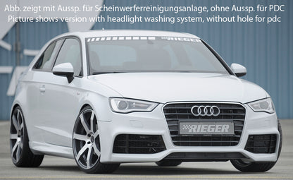 Audi A3 (8V) Rieger Spoilerstoßstange  ABS, für Fzg. mit Einparkhilfe (PDC), S-Line Exterieur und ohne S-Line Exterieur, 
inkl. Alugitter, Montagezubehör, ABE