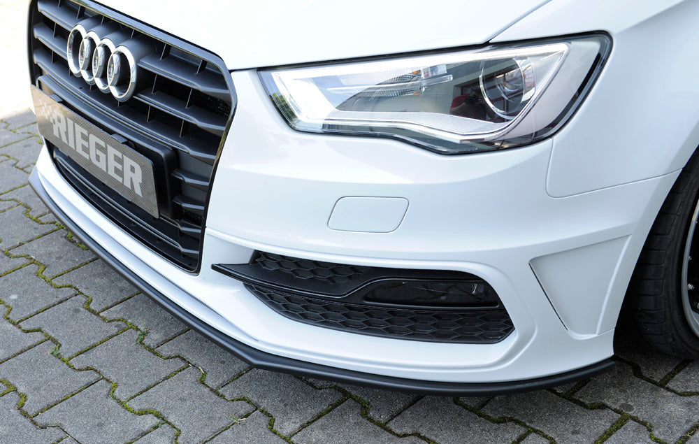 Audi A3 (8V) Rieger Spoilerschwert für orig. S-Line Frontschürze gerade Version, für orig. Frontschürze, ABS, für Fzg. mit S-Line Exterieur, 
inkl. Montagezubehör, ABE