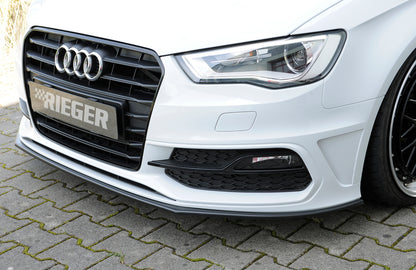 Audi A3 (8V) Rieger Spoilerschwert für orig. S-Line Frontschürze gerade Version, für orig. Frontschürze, ABS, für Fzg. mit S-Line Exterieur, 
inkl. Montagezubehör, ABE