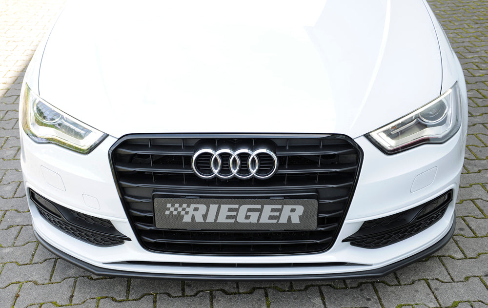 Audi A3 (8V) Rieger Spoilerschwert für orig. S-Line Frontschürze gerade Version, für orig. Frontschürze, ABS, für Fzg. mit S-Line Exterieur, 
inkl. Montagezubehör, ABE