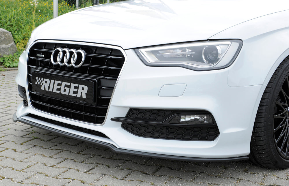 Audi A3 (8V) Rieger Spoilerschwert für orig. S-Line Frontschürze gekantete Version, für orig. Frontschürze, ABS, für Fzg. mit S-Line Exterieur, 
inkl. Montagezubehör, ABE