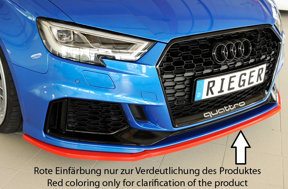 Audi RS3 (8V) Rieger Spoilerschwert für orig. RS3-Frontschürze für orig. Frontschürze, ABS, 
inkl. Montagezubehör, ABE