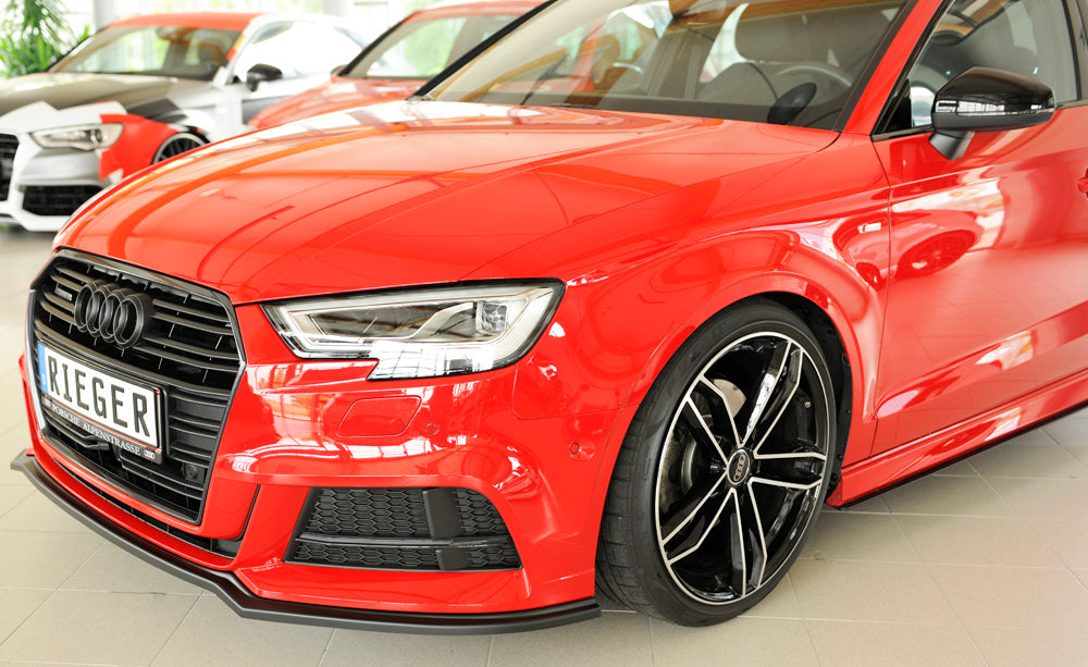 Audi A3 (8V) Rieger Spoilerschwert für orig. S-Line Frontschürze für orig. Frontschürze, ABS, für Fzg. mit S-Line Exterieur, 
inkl. Montagezubehör, ABE