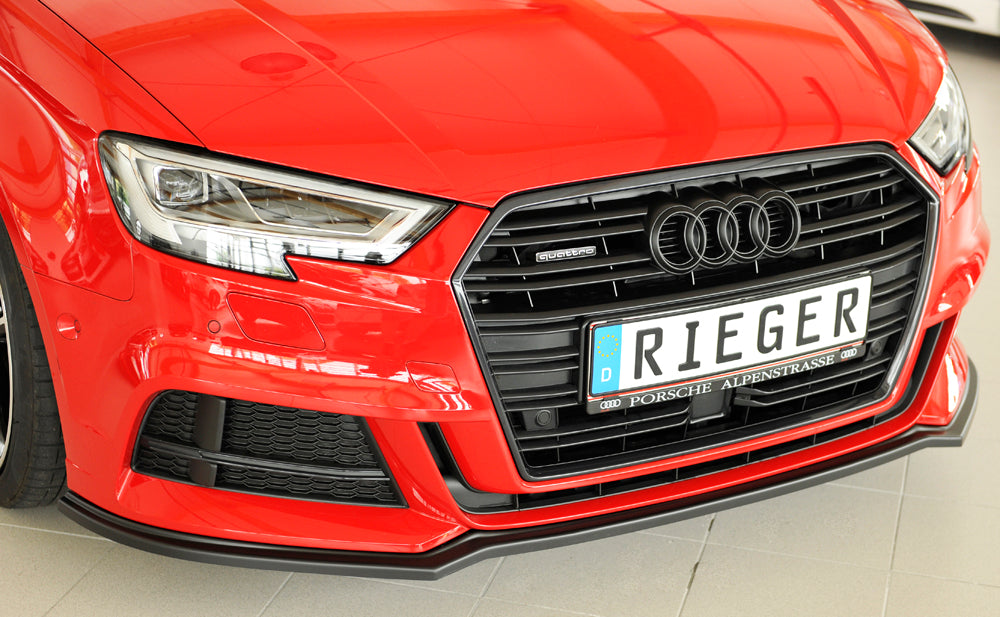 Audi A3 (8V) Rieger Spoilerschwert für orig. S-Line Frontschürze für orig. Frontschürze, ABS, für Fzg. mit S-Line Exterieur, 
inkl. Montagezubehör, ABE