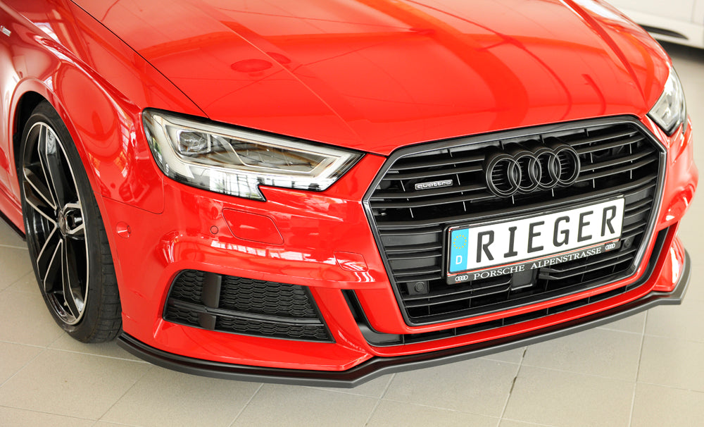 Audi A3 (8V) Rieger Spoilerschwert für orig. S-Line Frontschürze für orig. Frontschürze, ABS, für Fzg. mit S-Line Exterieur, 
inkl. Montagezubehör, ABE